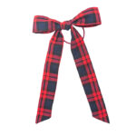 Madame Hortence Bow Hair Tie in Redwatch Plaid