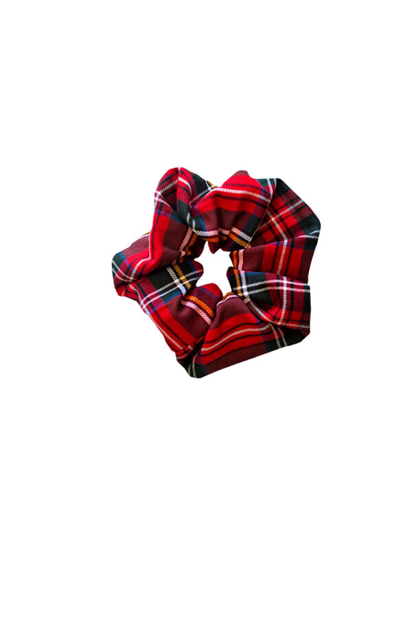 The Bardot Scrunchie in Red Stewart Tartan