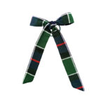 Madame Hortence Bow Hair Tie in Mistletoe Plaid
