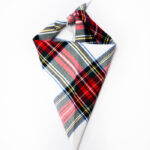 The Fur Baby Bandana in White Stewart Tartan S