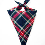 The Fur Baby Bandana in Navy Stewart Tartan