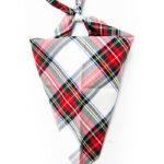 The Fur Baby Bandana in White Stewart Tartan